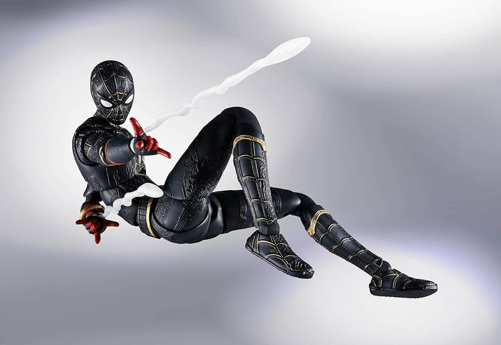 Abbildung S.H. Figuarts Spiderman Black and Gold Suit Special Set Spiderman No Way Home Marvel 15cm