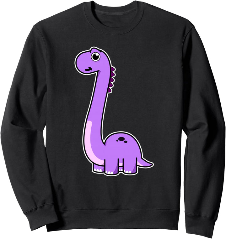 Niedliches Brontosaurus Dinosaurier Tee – Lila Dino Erwachsene und Kinder Sweatshirt