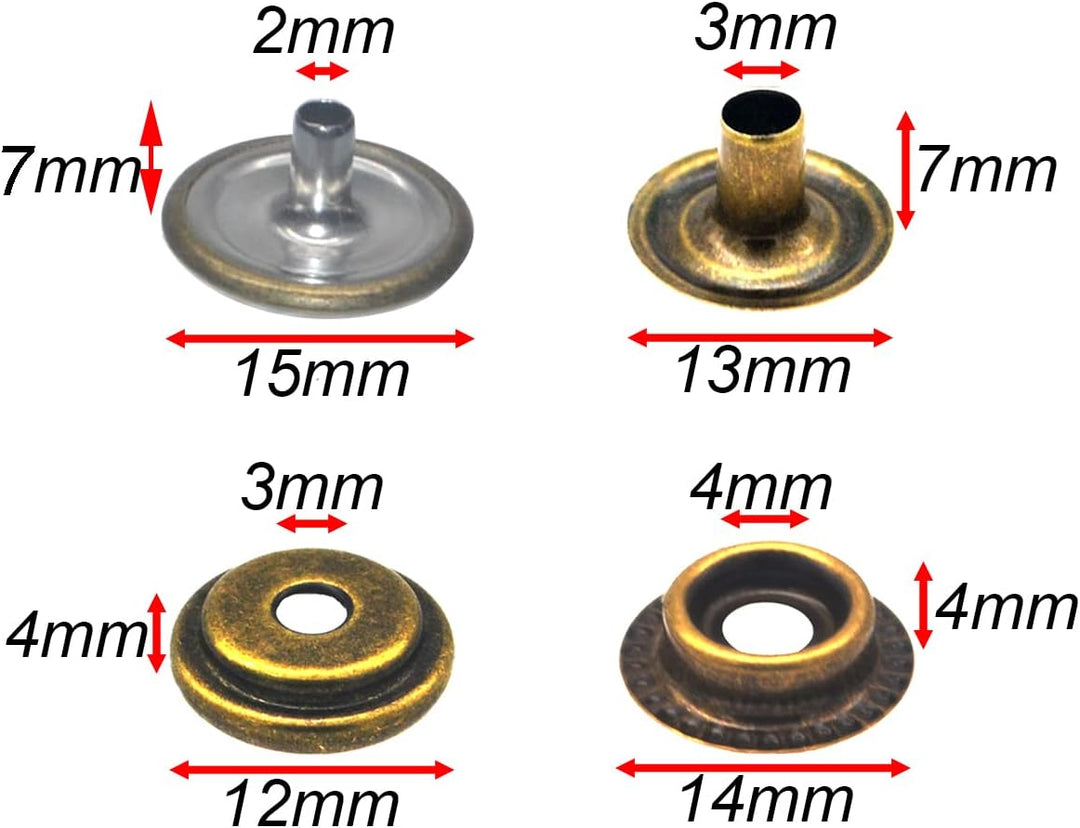 25 Sets 15mm Rostfreier Stahl Metall Druckknöpfe Kleidung Snaps Druckknopf Set, Metall Druckknöpfe f