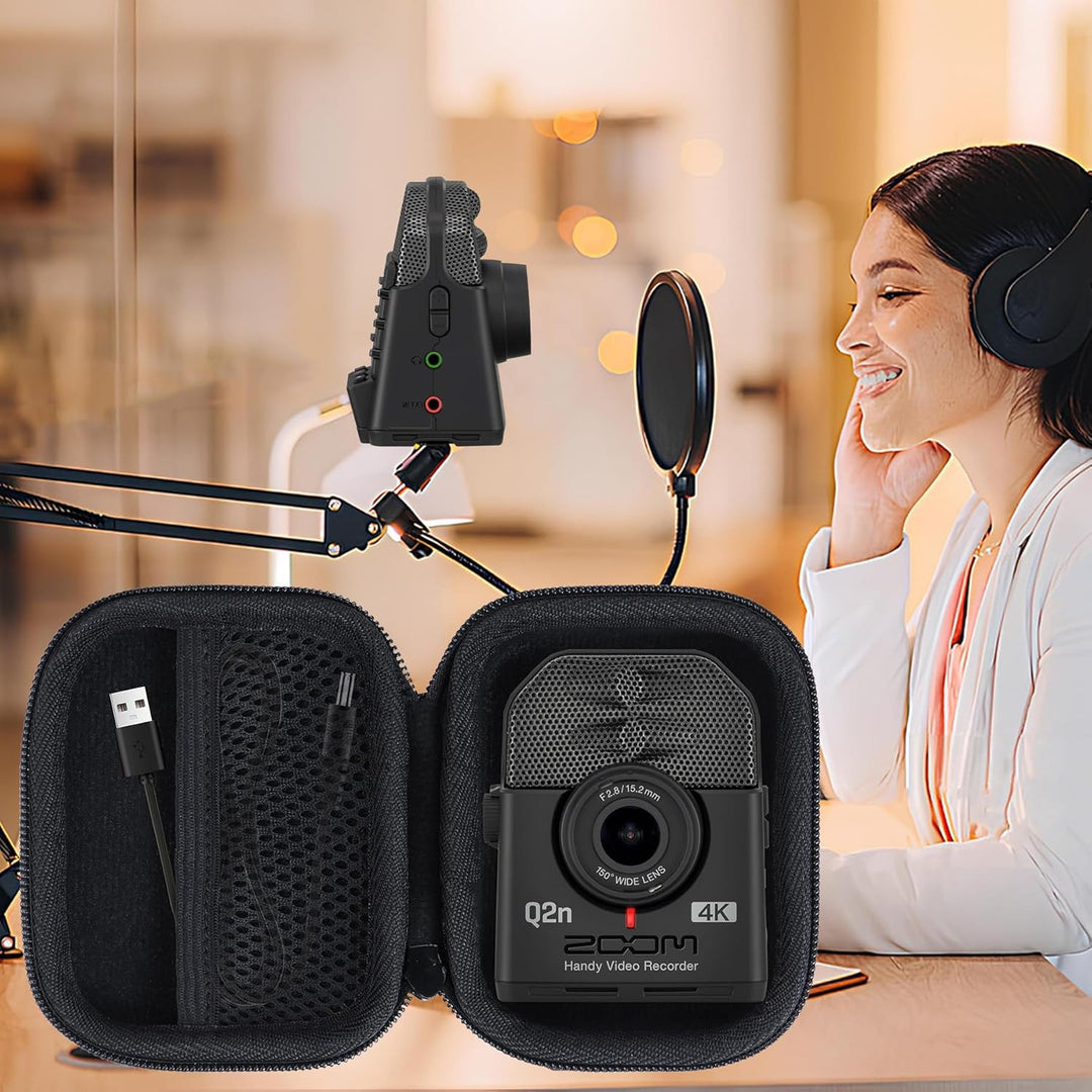 Hart Schutz Hülle Etui Tasche für Zoom Q2n-4K Handy Video Recorder Schwarz Etui für Q2n-4K, Schwarz