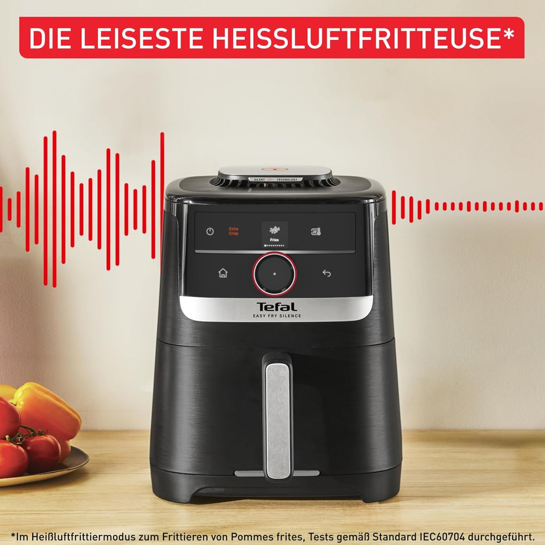 Tefal Easy Fry Smart & Silence Heissluftfritteuse, 5 Liter, extrem leise, Smart-Assist-System, von 4