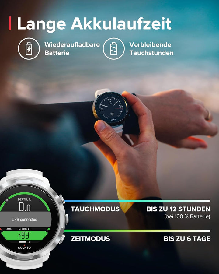 Suunto Dive D5 Tauchcomputer Weiss, Weiss