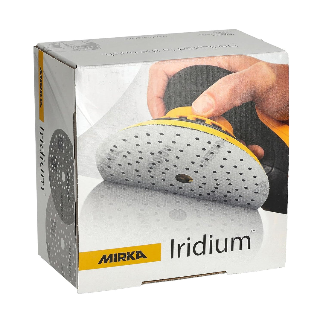 Mirka Iridium Premium-Schleifpapier Ø 125mm Klett 89-Loch, Korn 600, 100 Stk/Zum Schleifen von Lack,