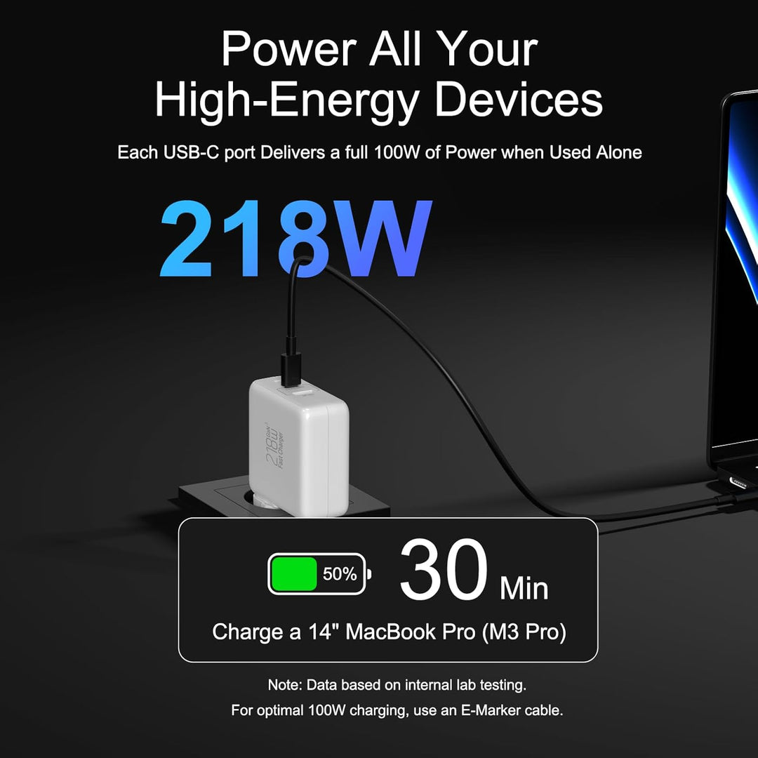 USB C Ladegerät 100W PPS 60W 3-Ports Schnellladegerät 100W USBC Netzteil Mit EU/US Stecker PD Charge