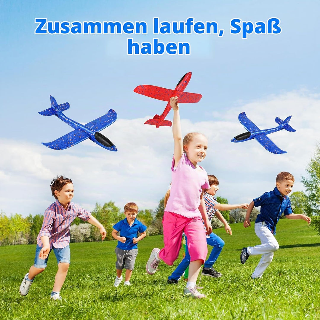 XXL 2 Stücke 44cm Styroporflieger Kinder,Flieger Styropor Flugzeug Styropor Kinder,Wurfgleiter Flieg