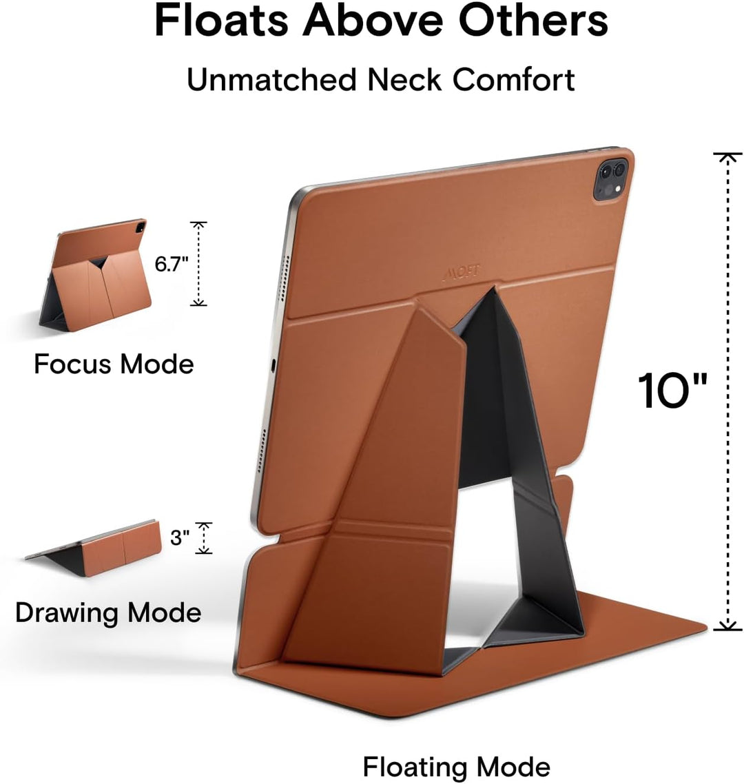 MOFT Tablet Ständer für Schreibtisch, Leder Folio Verstellbarer iPad Ständer Magnetische Hülle mit M