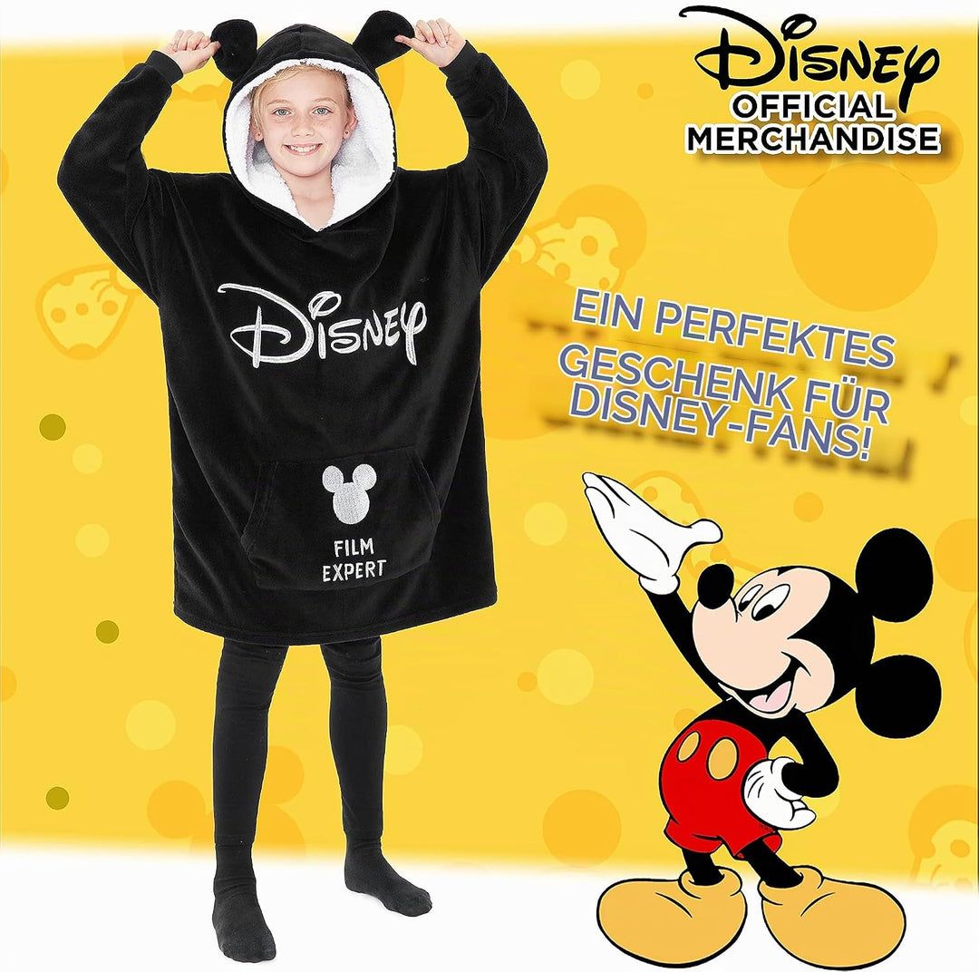 Disney Stitch Kapuzenpullover Mädchen, Übergrosse Hoodie Decke Kinder mit Sherpa-Kapuze und Kängurut