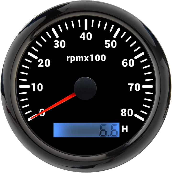 85mm Drehzahlmesser 0-8000RPM Wasserdichtes mit Betriebsstundenzähler 7 Farben Hintergrundbeleuchtun