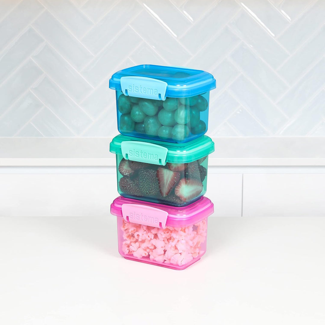 Sistema Lunchbox Frischhaltedose | 400 ml | kleine Snack-Boxen | BPA-freier Kunststoff | gemischte F