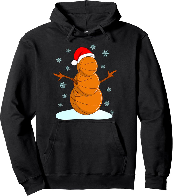 Lustige Weihnachtsgeschenke für Jungen Mädchen Schneemann Basketball Pullover Hoodie