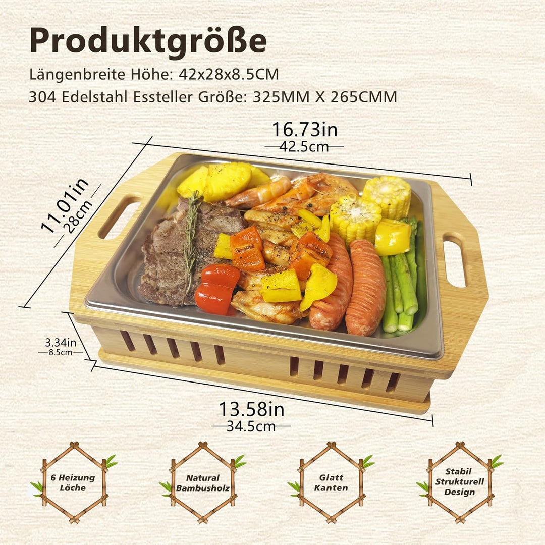 Bbq Warmhalteplatte Teelicht,Fleischwarmhalter FüR Grillen,Grill warmhalteplatte,Warmhalteplatte Gri