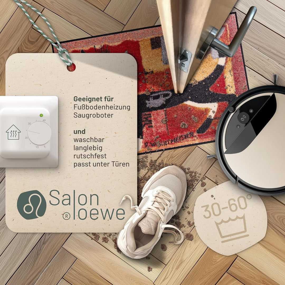 Salonloewe Rosina Wachtmeister Fussmatte Ivano with Mouse 50x75 cm Eingangs-Matte Haustür waschbar K