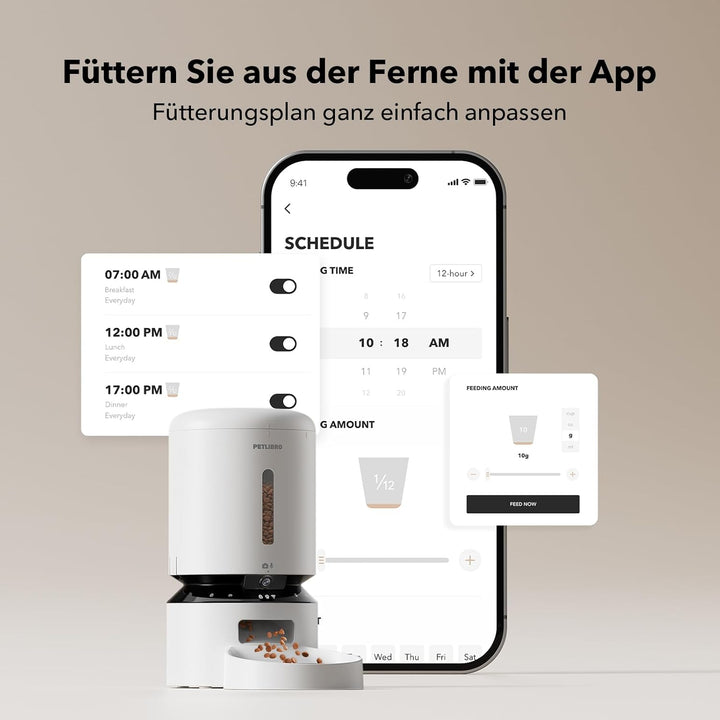 PETLIBRO 5L Futterautomat Katze mit 1080P Video - 5G WiFi Futterspender Hund mit APP & Nachtsicht, S