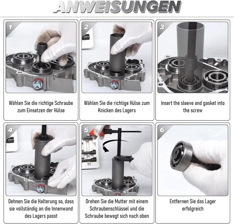 STEEIRO 9–23 mm Lagerabzieher-Set, Kugellager-Abzieher, Motorrad-Radlager-Abzieher, Fahrrad-Innenlag