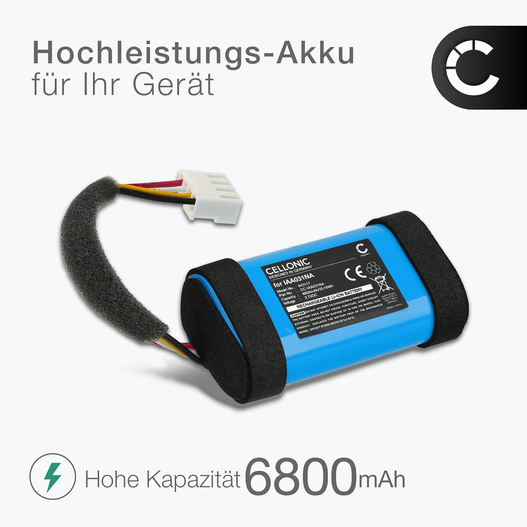 CELLONIC, Lautsprecherakku kompatibel mit Harman Kardon Citation 200 (6800mAh, 3.7V) Ersatzakku IAA0