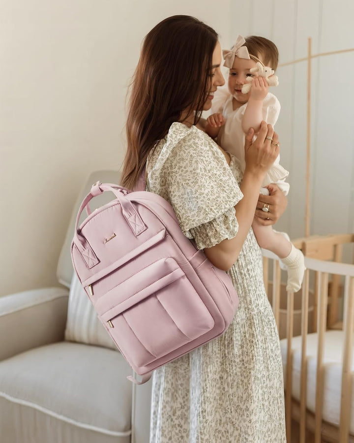 LOVEVOOK Wickelrucksack Baby Wickeltasche Rucksack mit Wickelauflage Lässig Diaper Bag mit Kinderwag