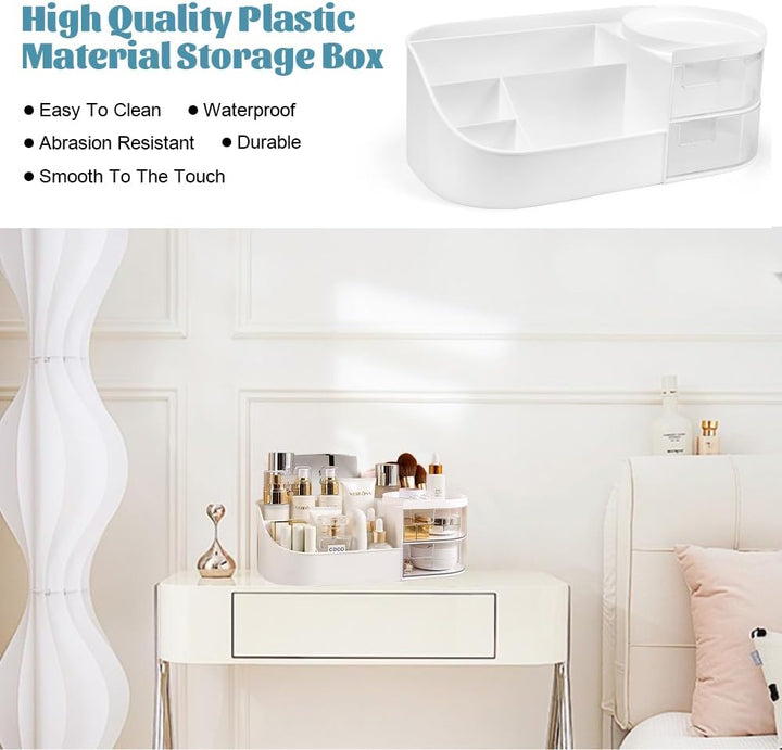 Make Up Organizer Kosmetik Aufbewahrungsbox mit Schubladen Schminktisch Organizer Schminkbox Beauty