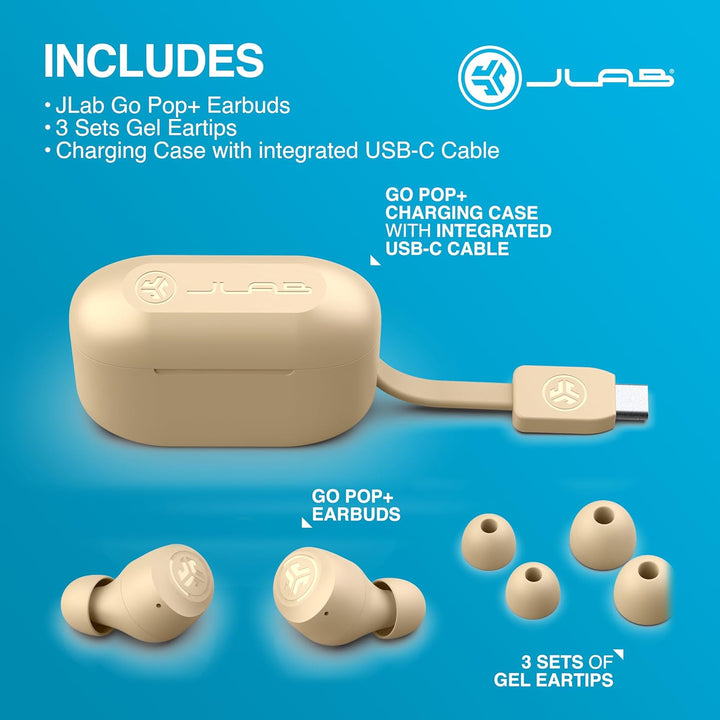JLab Go Air Pop+ In Ear Kopfhörer kabellos Bluetooth, True Wireless Kopfhörer, 35+ Std. Headphones,