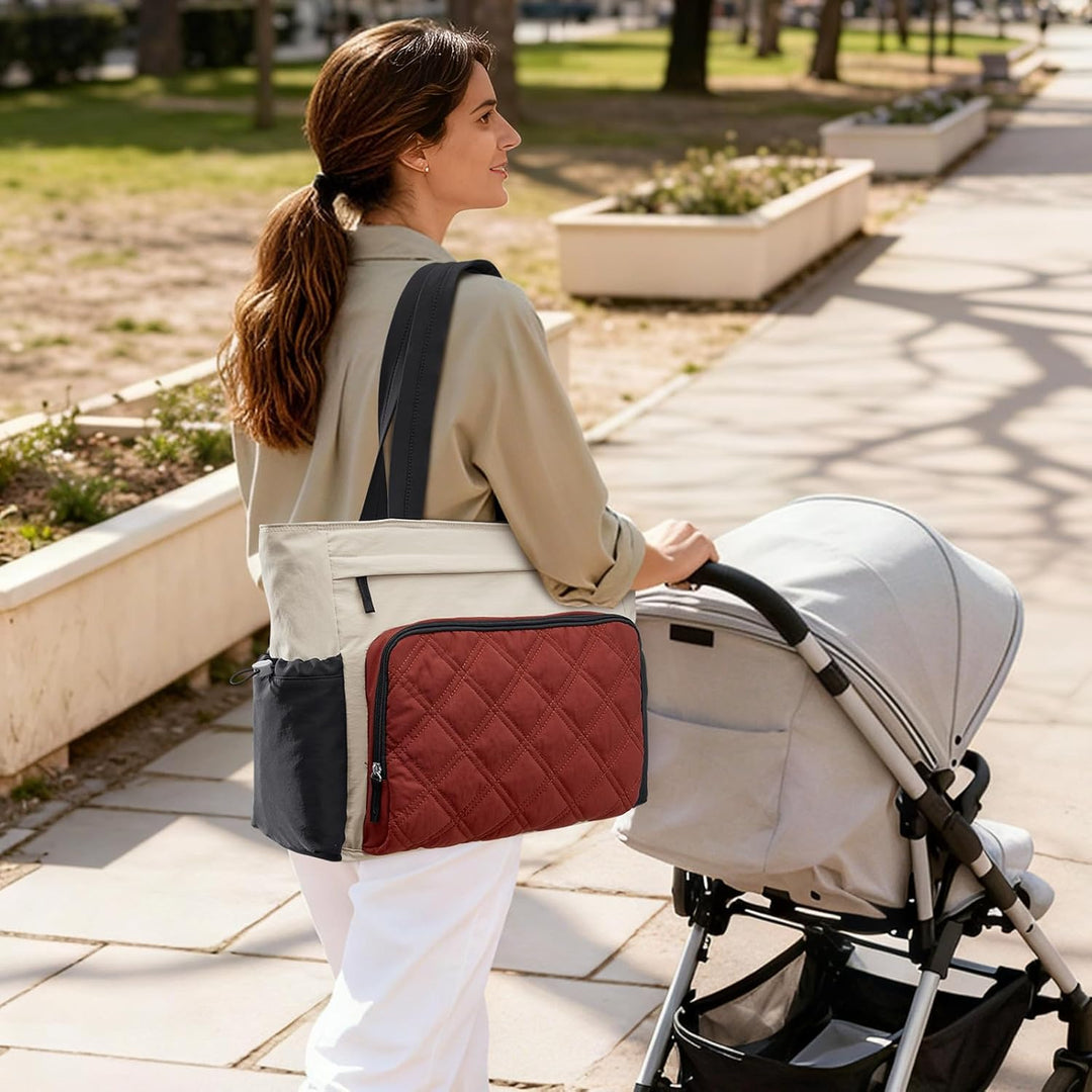 G4Free Packbare Sling-Tragetasche Wickeltasche Beige & Braun & Schwarz, Beige & Braun & Schwarz