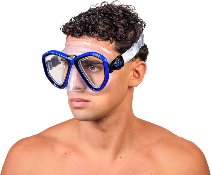 Seac Unisex-Adult Symbol Made in Italy Zweiglas-Tauchmaske mit Einer 3D-Schnalle direkt am Maskenkör