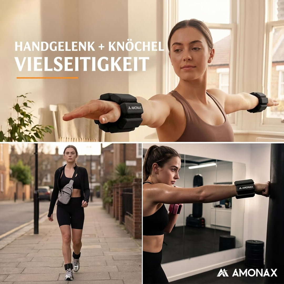 Amonax Gewichtsmanschetten Ankle Weights Set, Fitness Gewichte Für Beine Und Arme, 2x0,5kg Gewichte
