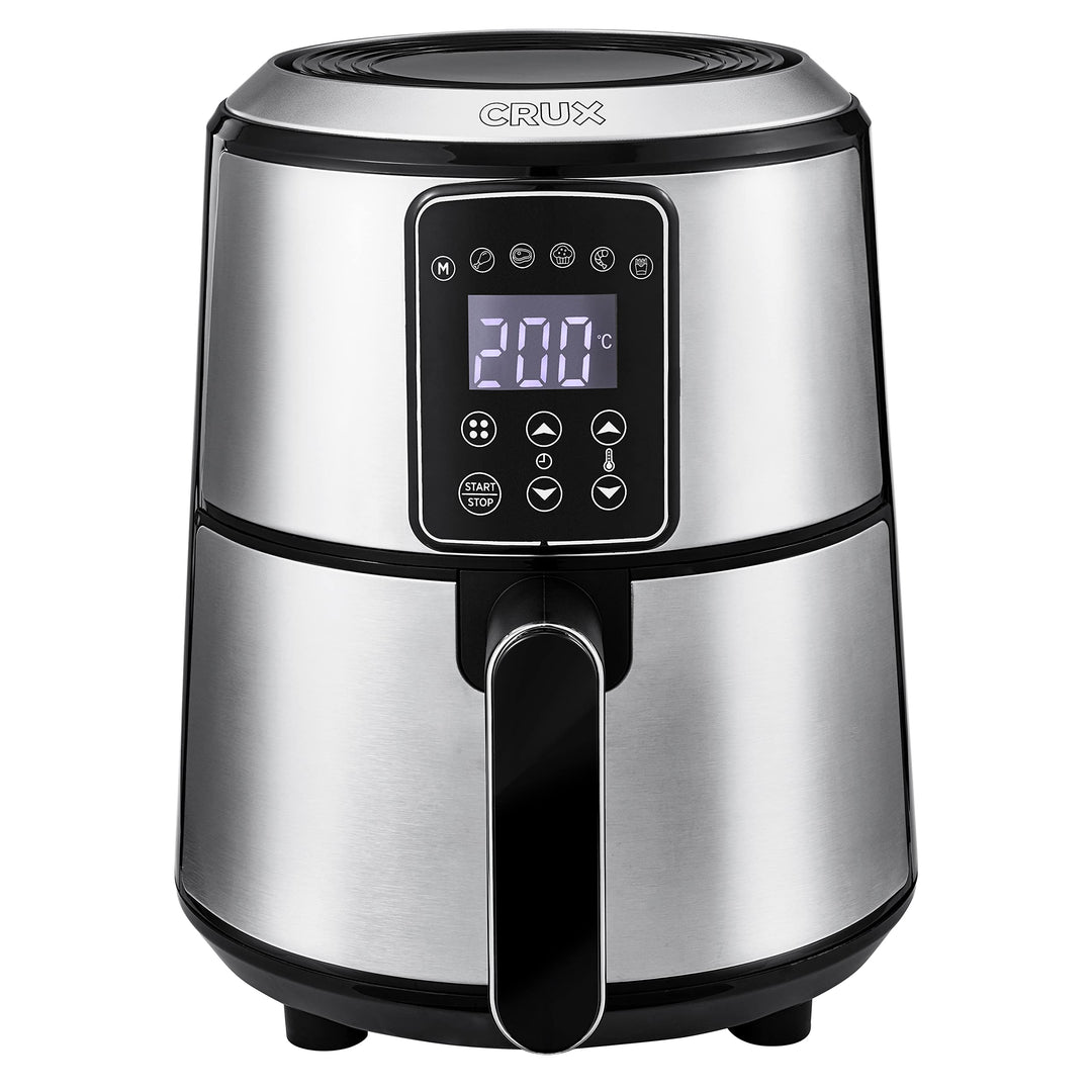 Crux 3 l digitale Heissluftfritteuse, schnelleres Vorheizen, ölfreies Frittieren, spülmaschinenfeste