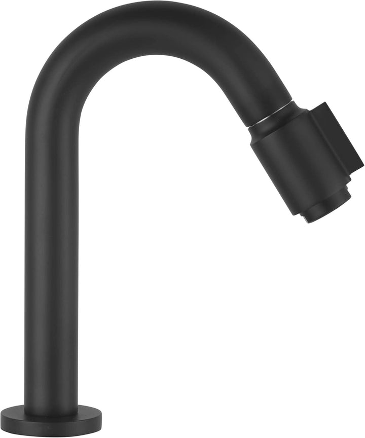 Essential 2.0 Kaltwasserhahn Gäste WC - 19 cm Hoher Waschtischarmatur - Messing - Mit Rosetten - Mat