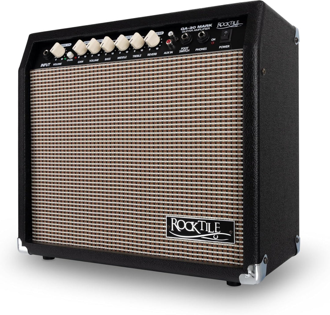 Rocktile GA-30 Mark Gitarrenverstärker (30 Watt Gitarrencombo, 2 Kanäle (Clean/Drive), 8" Speaker, m