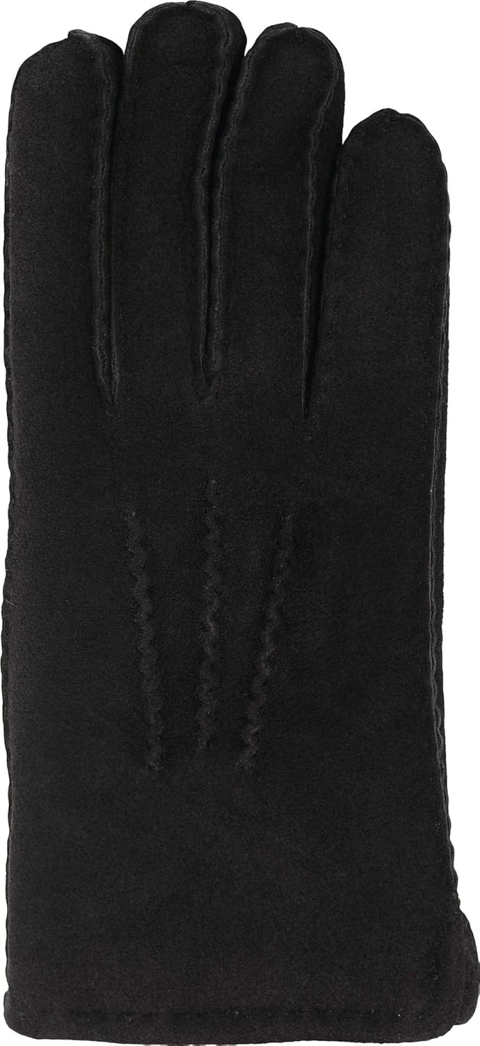 Harrys-Collection HC Damen Herren Handschuh aus echtem Lammfell M Schwarz, M Schwarz