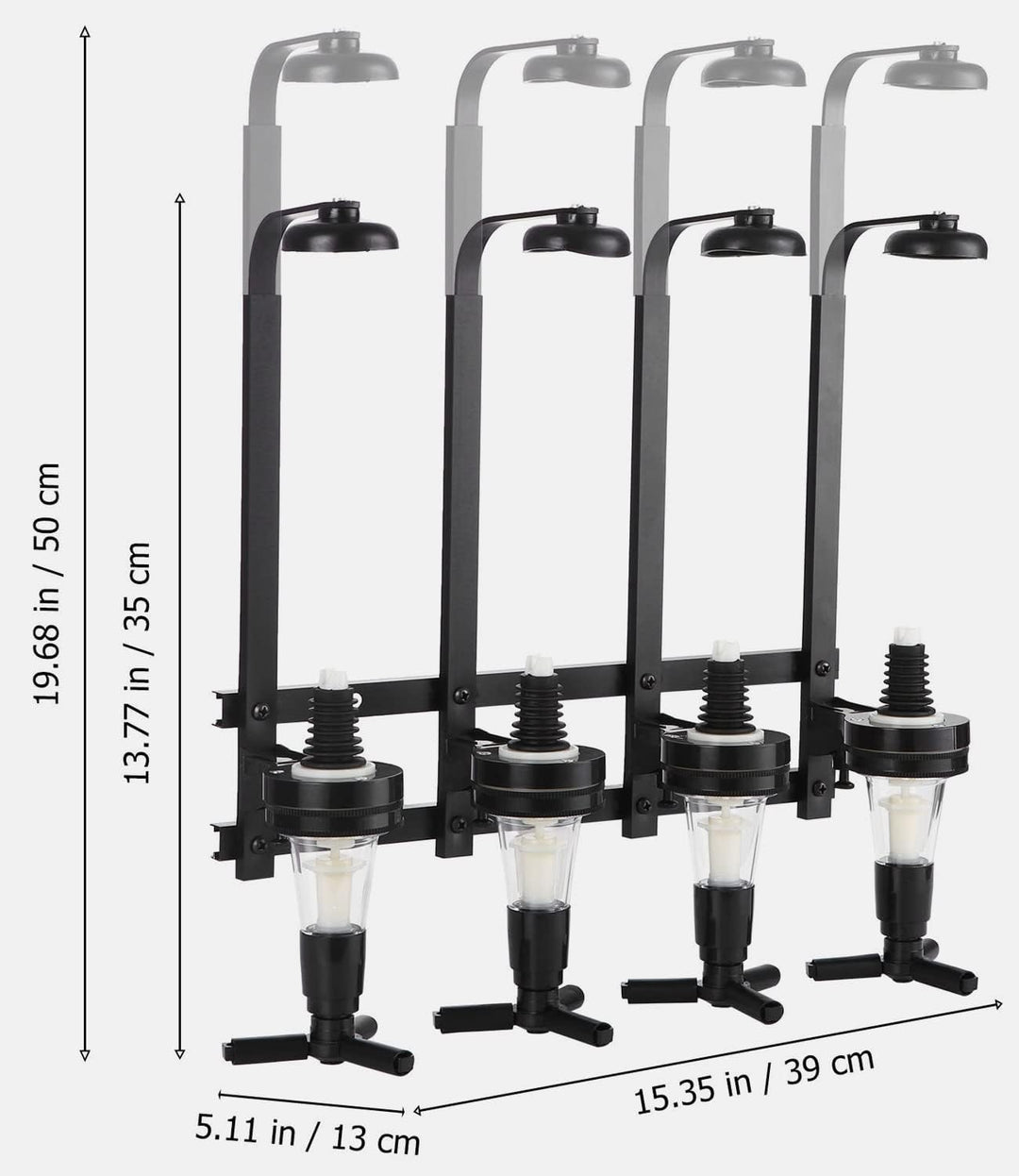 Soulpala Bar Butler Bar Flaschenhalter und Dosierer Bar Butler Wand Flaschenhalter für 4 Flaschen Ba
