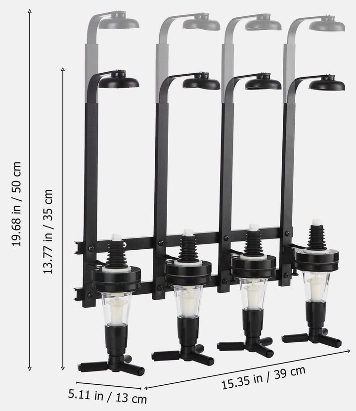 Soulpala Bar Butler Bar Flaschenhalter und Dosierer Bar Butler Wand Flaschenhalter für 4 Flaschen Ba