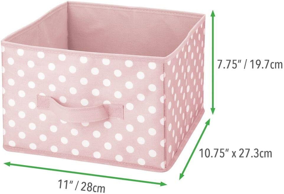 mDesign 6er-Set Aufbewahrungsboxen – gepunktete Boxen zur Aufbewahrung für Ordnung im Kinderzimmer –