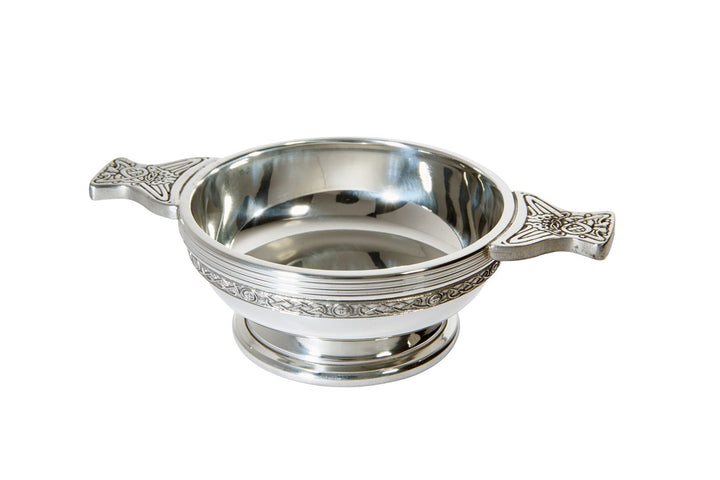 Wentworth Pewter - Mittelgrosse Keltische Band Zinn Quaich Whisky Probierschale Loving Cup Burns Nig