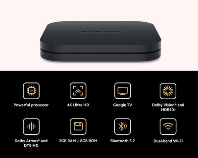 Xiaomi TV Box S (2nd Gen) 4K Ultra HD Streaming Media Player, 2GB RAM + 8GB ROM mit IR-Fernbedienung