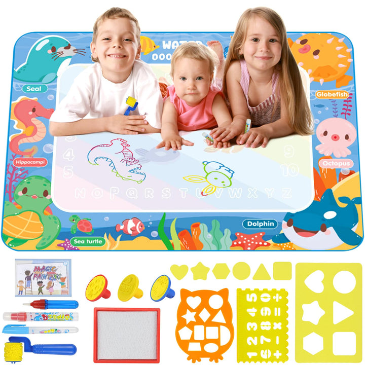 Wasser Doodle Matte,80 x 100 CM Magic Doodle Matte, Aqua Magic Doodle Malmatte,Wiederverwendbare Dra