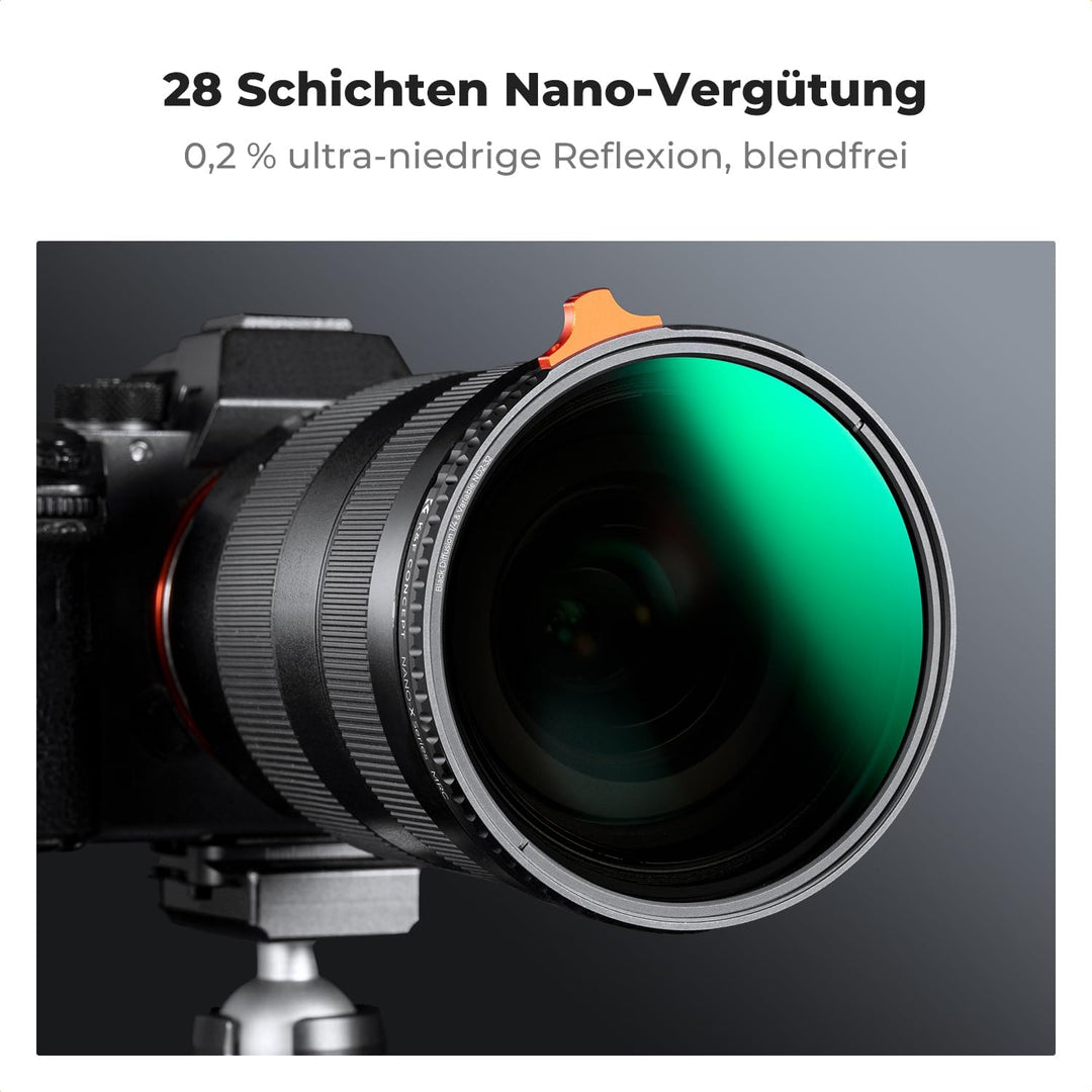 K&amp;F CONCEPT Filter 52mm Black Mist 1/4 &amp; Variable ND2-ND32 2-in-1-Multifunktionsfilter (Nano-Xcel Se