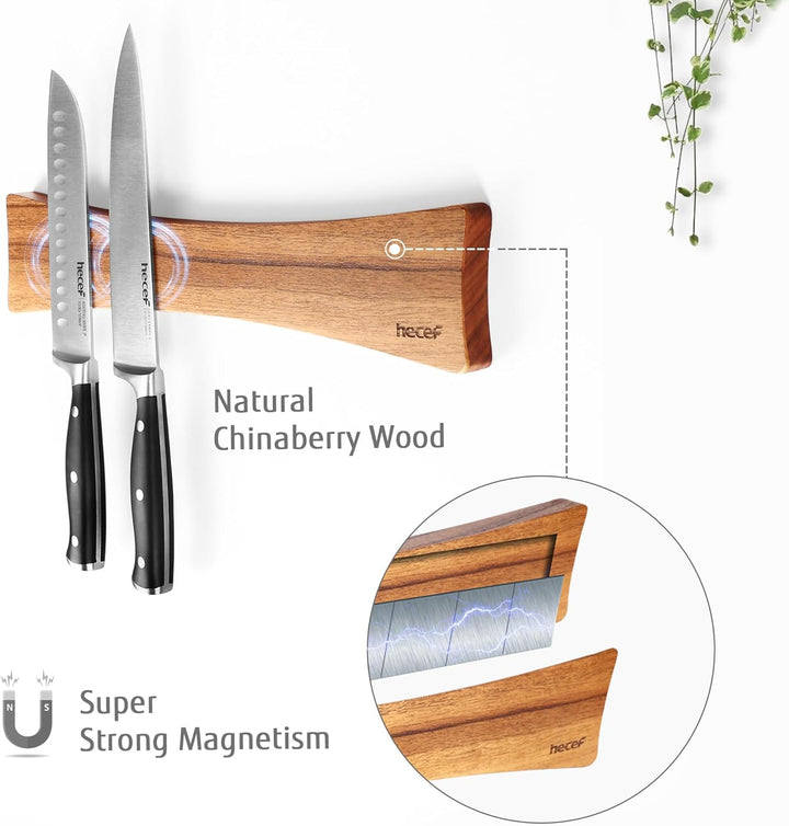 hecef Magnetmesserleiste 40,6 cm – Starker Magnet Halter für Messer, Besteck & Werkzeuge, Stabiler M