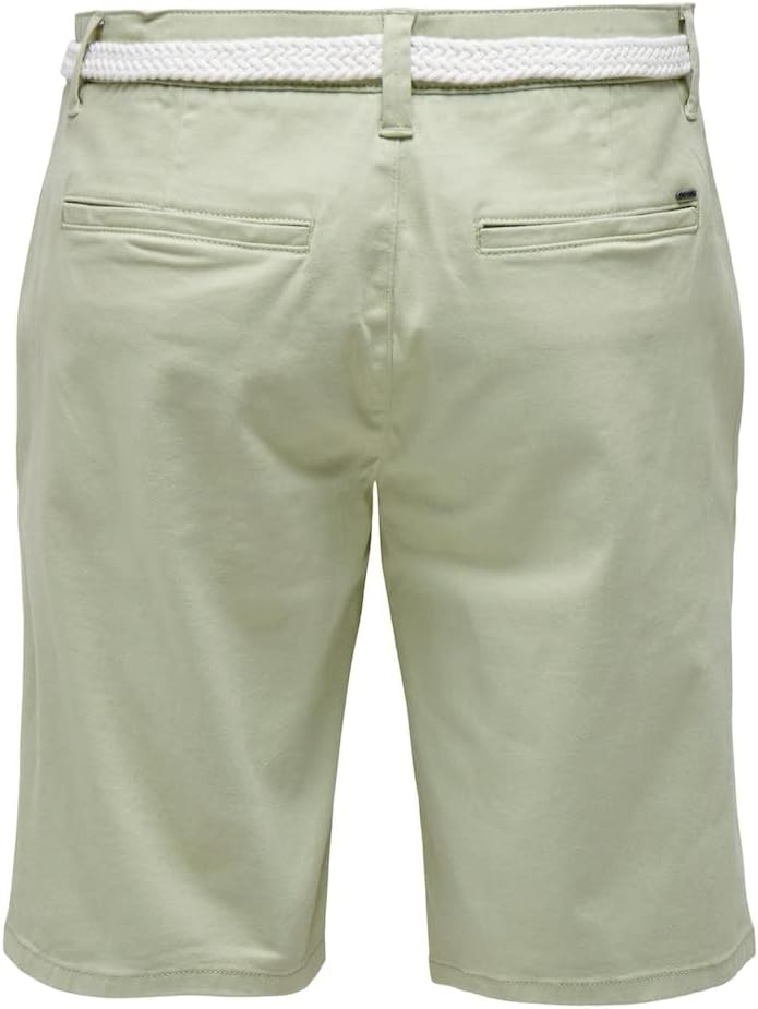 ONLY &amp; SONS Herren Onswill Chino Shorts Belt Pk 6557 XS Swamp, XS Swamp