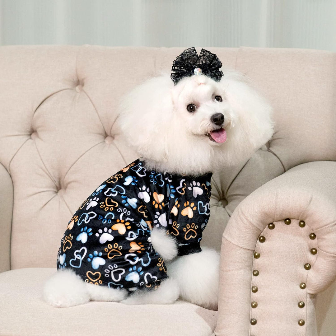 CuteBone Hund Pyjamas Kostüme Fleece Haustier Kleidung Welpen Onesie Winter Urlaub Cute Katze Jammie