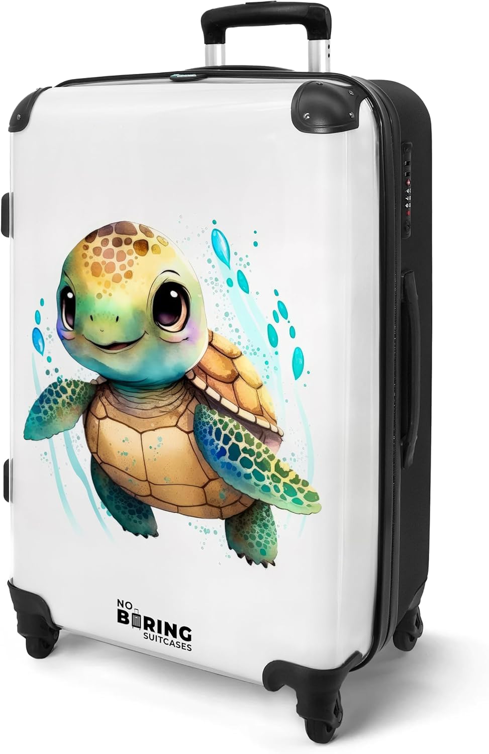 NoBoringSuitcases.com® Kinder Reisekoffer Cabin Bag Grosser Koffer mit Rollen Geschenke - Schildkröt