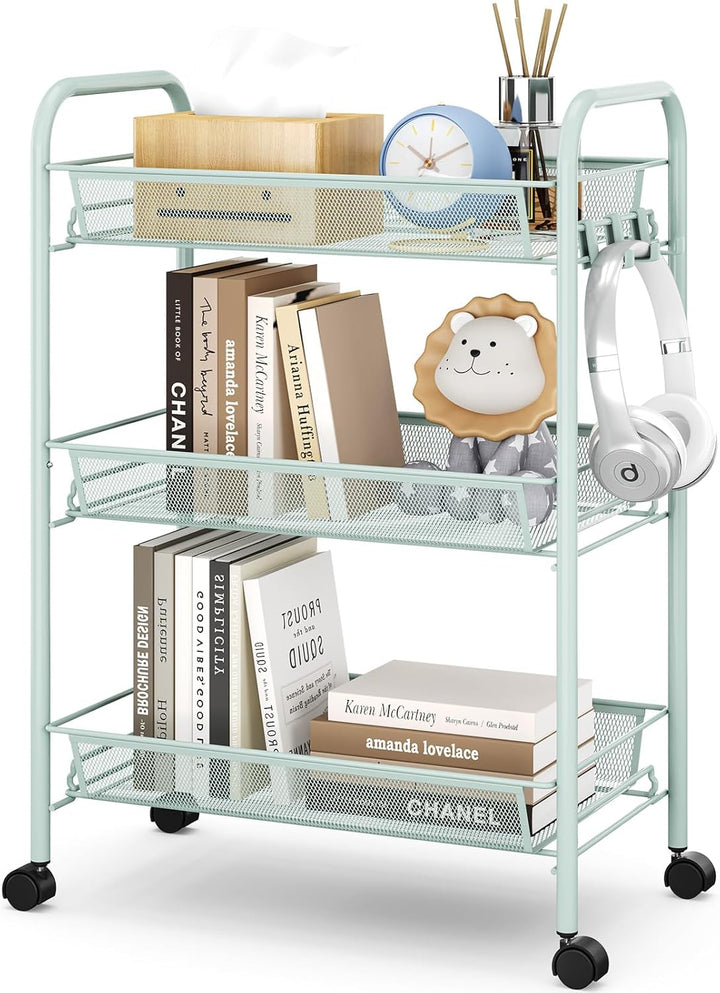 Urackify 3-stöckiger Rollwagen, Multifunktionaler mobiler Küchenwagen für Bad, Küche & Waschküche. R