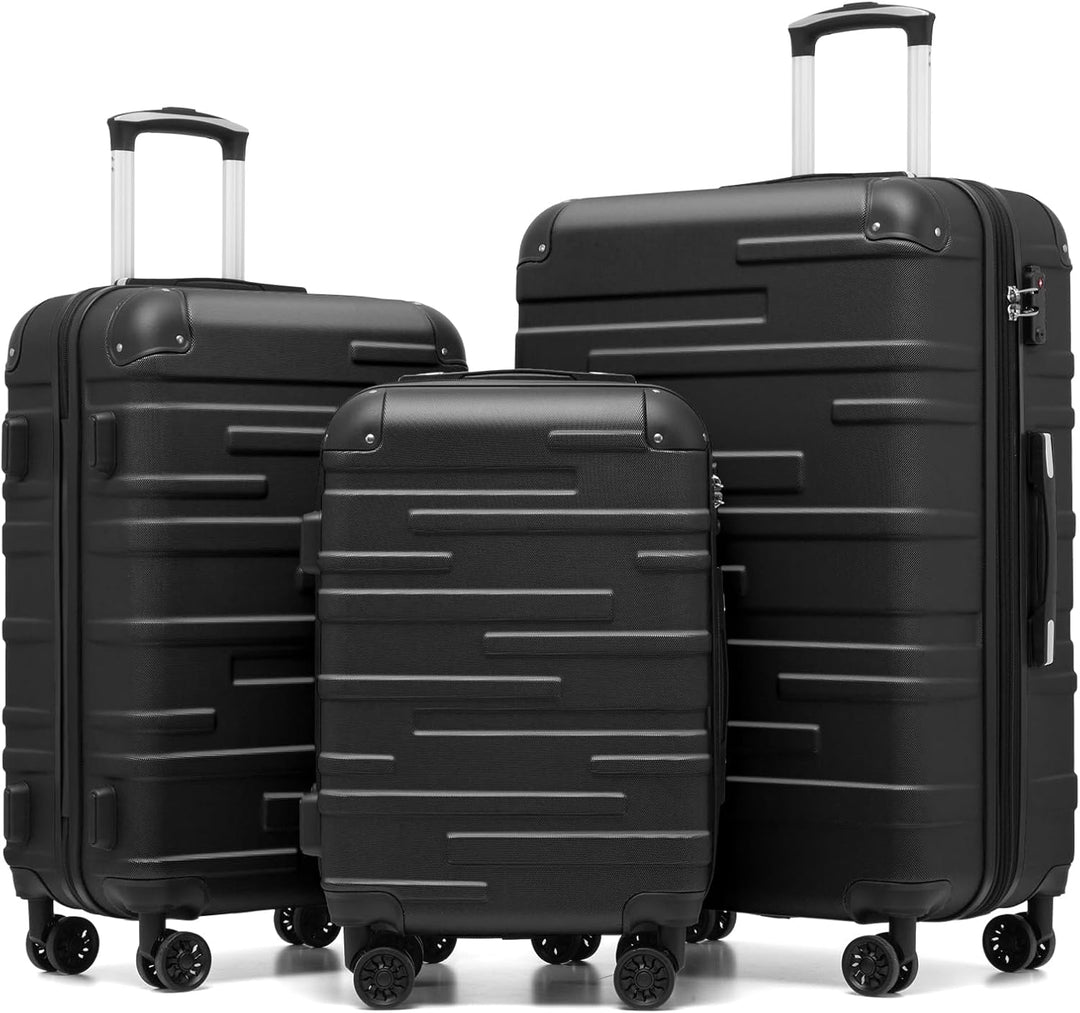 COOLIFE Hartschalen-Koffer Rollkoffer Reisekoffer Vergrösserbares Gepäck (Nur Grosser Koffer Erweite
