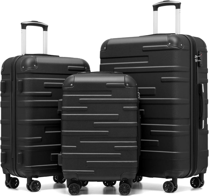 COOLIFE Hartschalen-Koffer Rollkoffer Reisekoffer Vergrösserbares Gepäck (Nur Grosser Koffer Erweite