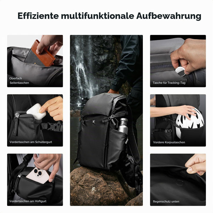 K&amp;F Concept Kamerarucksack 30L, Professionelle Grosse Fotorucksack, Camera Backpack Wasserdicht, Rei