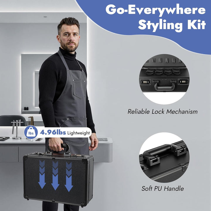 Friseurkoffer Friseursalon Koffer Tragbarer Barber Case Stylist Werkzeugkasten mit Sicherheitsschlos
