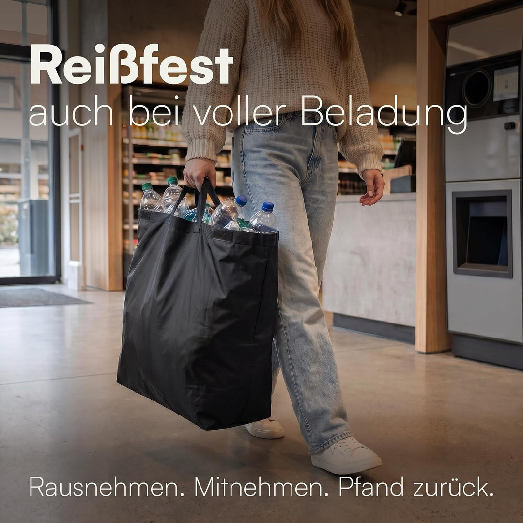 Pfandflaschen Behälter - Pfandsammler - Pfandflaschen Sammelbehälter Schwarz, Schwarz