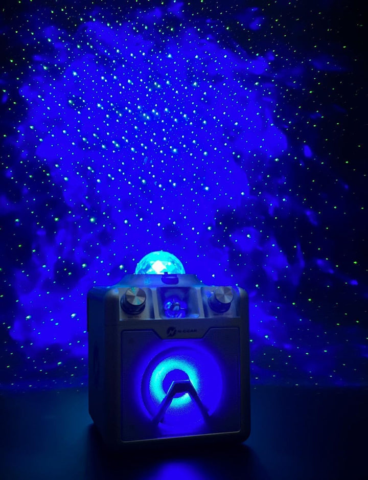 N-Gear Disco Star 710 Silver Partylautsprecher, 15 W RMS, tragbar, Mikrofon inklusive, Akku, integri