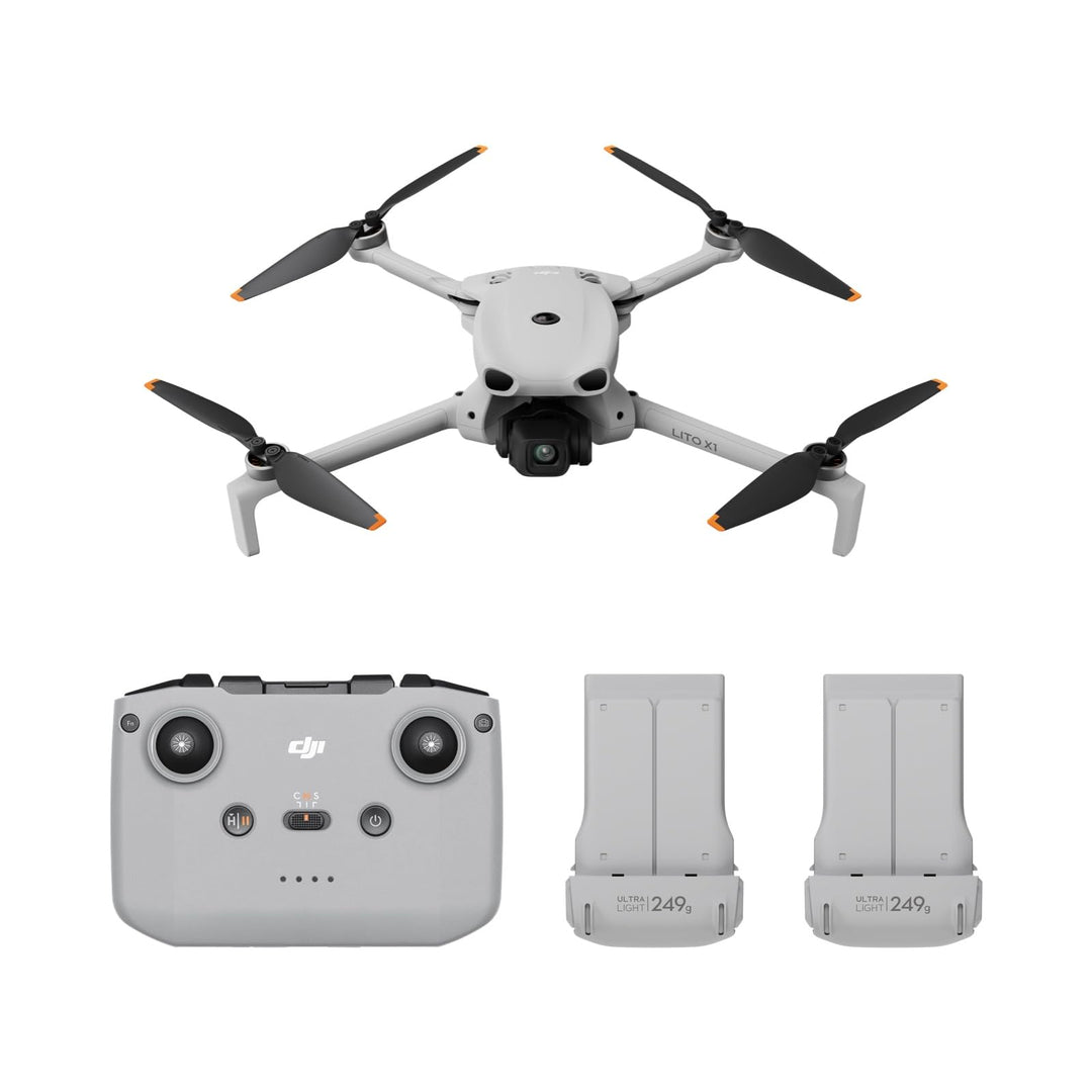 DJI Lito X1 Combo mit zwei Akkus & DJI RC-N3, 4K Kameradrohne für Einsteiger, Hinderniserkennung, Ac