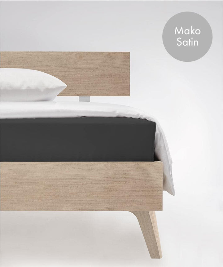 fleuresse L Uni-Colours-Bettlaken, Mako-Satin, Anthrazit, 160 x 260
