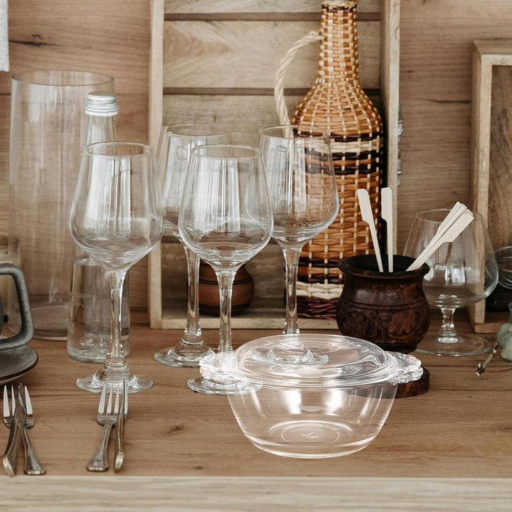 Operitacx Hitzebeständiger Mikrowellen Eierkocher aus Glas 275ml mit Deckel für Küche Zuhause Feine
